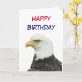 'Bald Eagle' Happy Birthday Karte (Gelbe Blume)