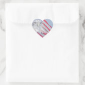 Bald Eagle Head & American Flag Herz-Aufkleber (Tasche)