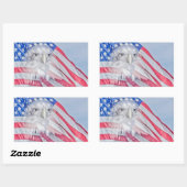 Bald Eagle Head & American Flag Rechteckiger Aufkleber (Blatt)