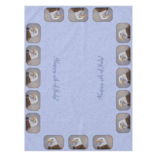 Bald Eagle Head Blue Tischdecke (Vorderseite)