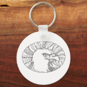 Bald Eagle Head Doodle Art Schlüsselanhänger (Vorderseite)