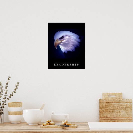 Bald Eagle Head Motivierend Leadership Art Poster (Küche)
