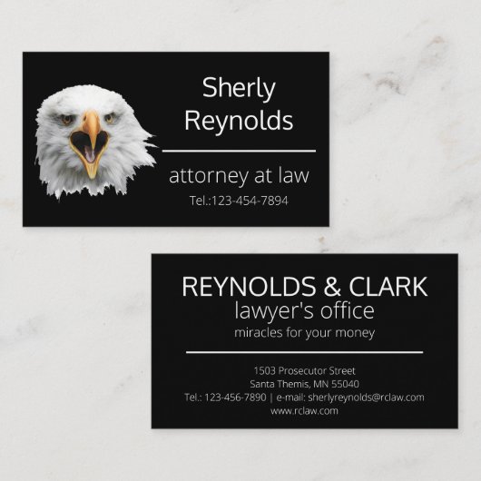 Bald Eagle herrlich anpassbar Visitenkarte (Vorne/Hinten)