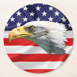 Bald Eagle herrliches patriotisches Geschenk Runder Pappuntersetzer