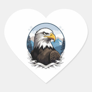 Bald Eagle Herz-Aufkleber