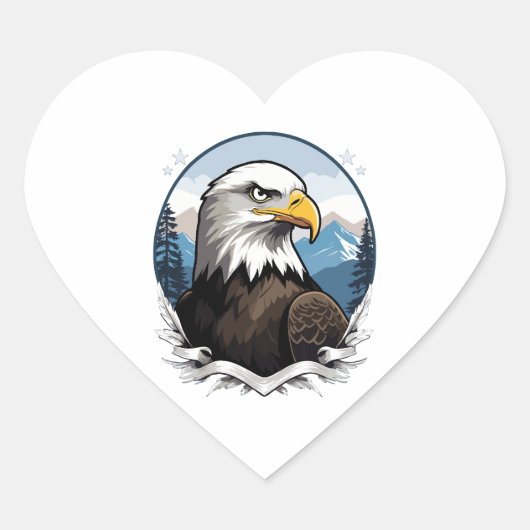Bald Eagle Herz-Aufkleber (Vorderseite)
