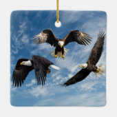 Bald Eagle Hoaring Keramik Ornament (Rückseite)