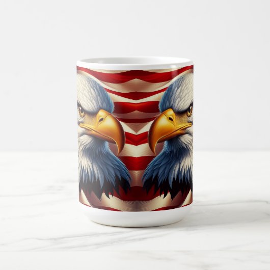 Bald Eagle Illustration des amerikanischen Patriot Kaffeetasse (Mittel)
