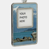 Bald Eagle im Skagway Alaska Rahmen-Ornament Silber (Rechts)