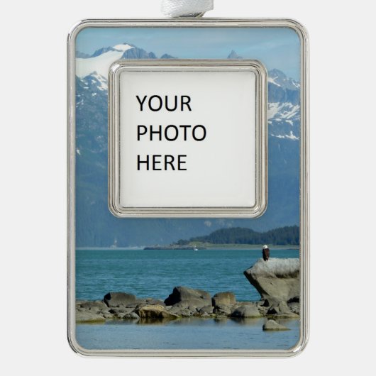 Bald Eagle im Skagway Alaska Rahmen-Ornament Silber (Vorderseite)