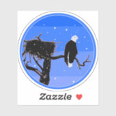 Bald Eagle im Winter - Original Wildlife Art Aufkleber (Blatt)