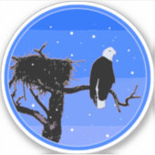 Bald Eagle im Winter - Original Wildlife Art Aufkleber (Vorderseite)