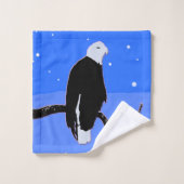 Bald Eagle im Winter - Original Wildlife Art Badhandtuch Set (Waschlappen)
