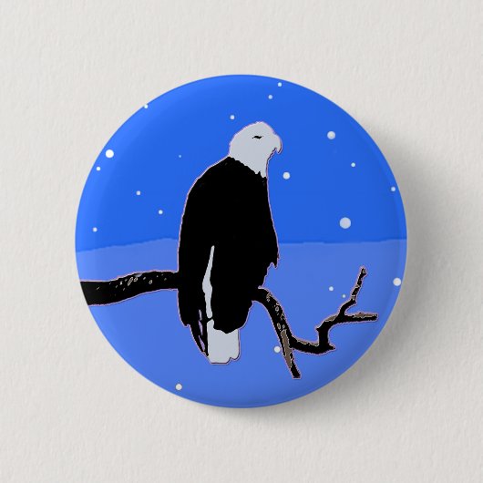 Bald Eagle im Winter - Original Wildlife Art Button (Vorderseite)