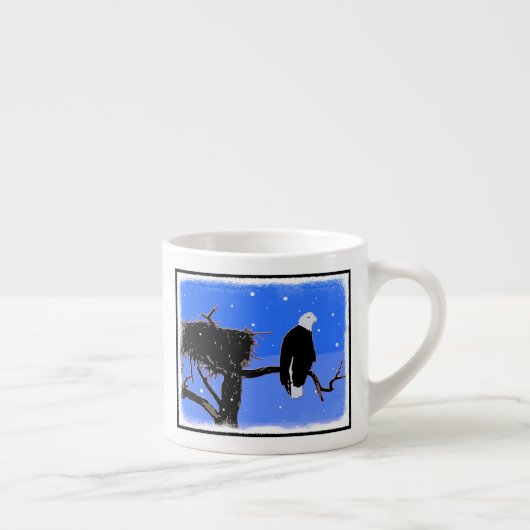 Bald Eagle im Winter - Original Wildlife Art Espressotasse (Rechts)