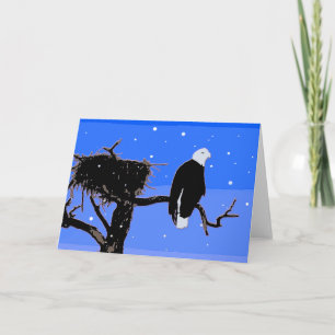 Bald Eagle im Winter - Original Wildlife Art Feiertagskarte