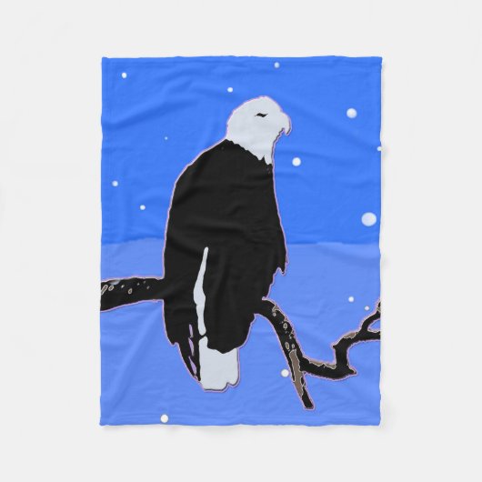 Bald Eagle im Winter - Original Wildlife Art Fleecedecke (Vorderseite)