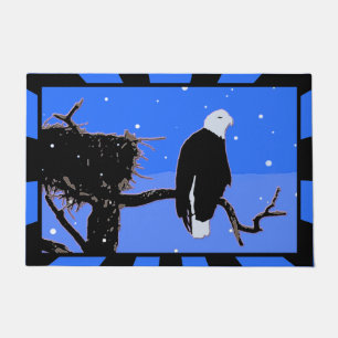 Bald Eagle im Winter - Original Wildlife Art Fußmatte
