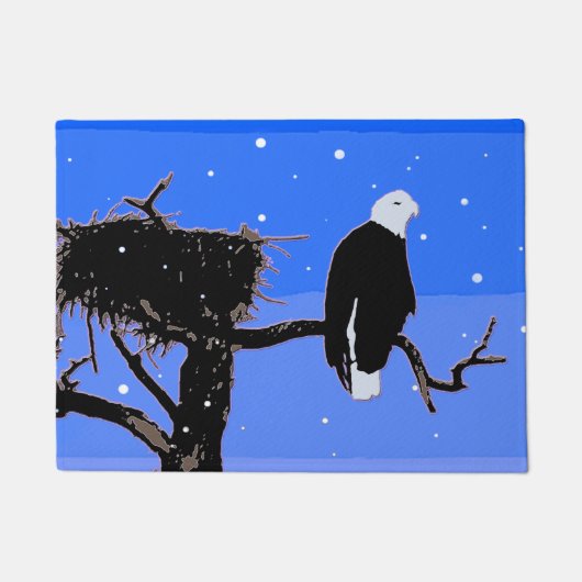 Bald Eagle im Winter - Original Wildlife Art Fußmatte (Vorderseite)