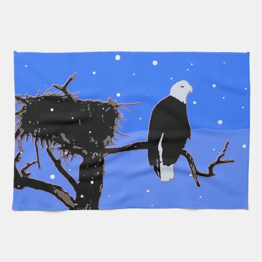 Bald Eagle im Winter - Original Wildlife Art Geschirrtuch (Horizontal)