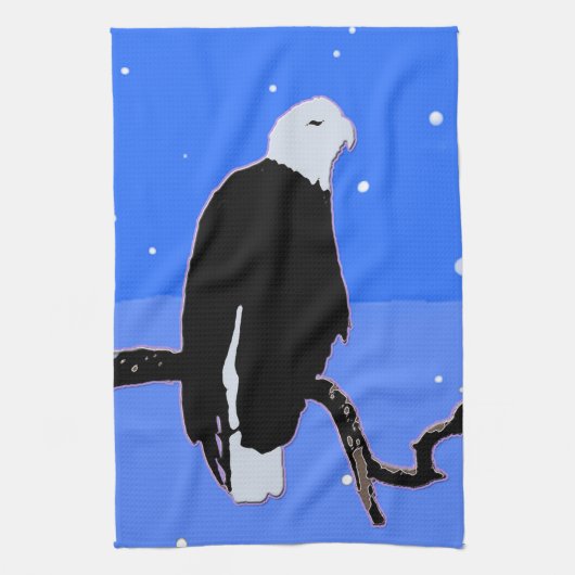Bald Eagle im Winter - Original Wildlife Art Geschirrtuch (Vertikal)
