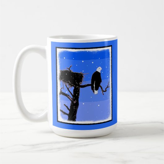 Bald Eagle im Winter - Original Wildlife Art Kaffeetasse (Links)