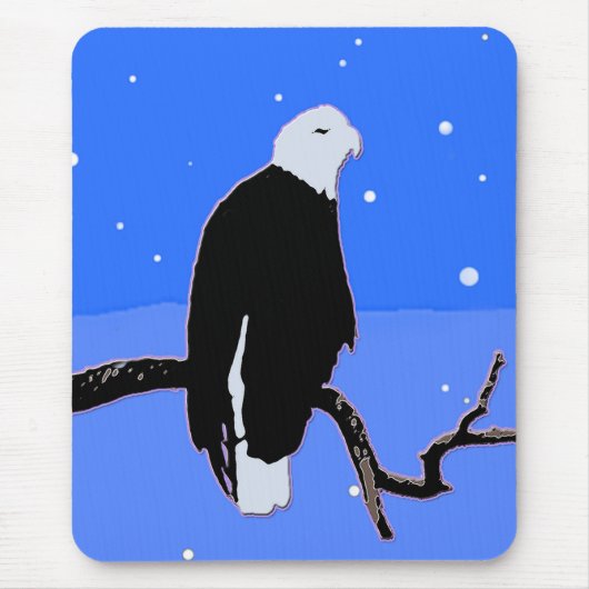 Bald Eagle im Winter - Original Wildlife Art Mousepad (Vorne)