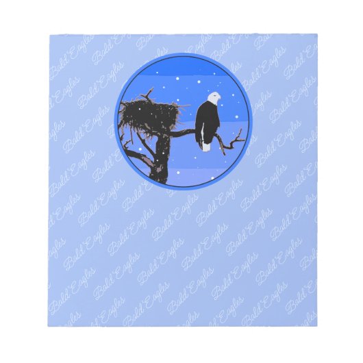 Bald Eagle im Winter - Original Wildlife Art Notizblock (Vorderseite)