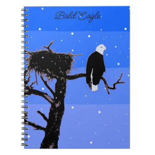 Bald Eagle im Winter - Original Wildlife Art Notizblock