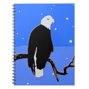Bald Eagle im Winter - Original Wildlife Art Notizblock