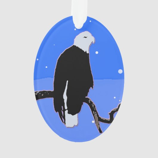 Bald Eagle im Winter - Original Wildlife Art Ornament (Rückseite)