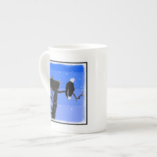 Bald Eagle im Winter - Original Wildlife Art Porzellantasse
