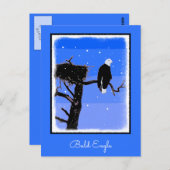 Bald Eagle im Winter - Original Wildlife Art Postkarte (Vorne/Hinten)
