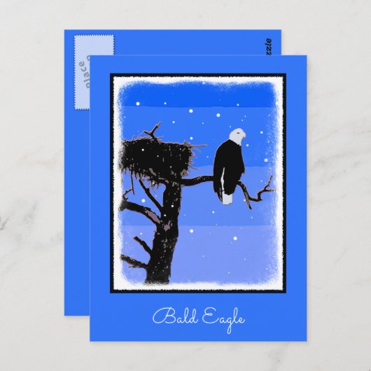 Bald Eagle im Winter - Original Wildlife Art Postkarte (Vorne/Hinten)