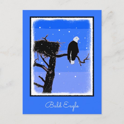 Bald Eagle im Winter - Original Wildlife Art Postkarte (Vorderseite)