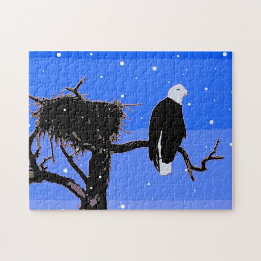 Bald Eagle im Winter - Original Wildlife Art Puzzle (Horizontal)