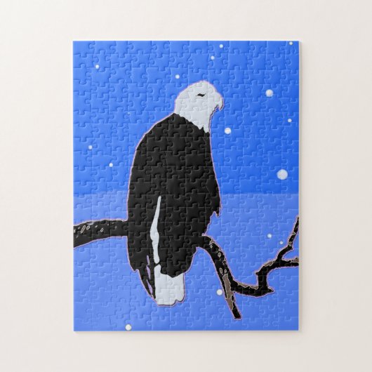Bald Eagle im Winter - Original Wildlife Art Puzzle (Vertikal)
