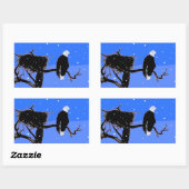 Bald Eagle im Winter - Original Wildlife Art Rechteckiger Aufkleber (Blatt)