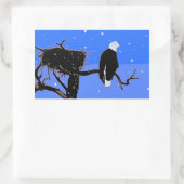 Bald Eagle im Winter - Original Wildlife Art Rechteckiger Aufkleber (Tasche)