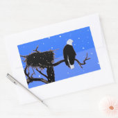 Bald Eagle im Winter - Original Wildlife Art Rechteckiger Aufkleber (Umschlag)