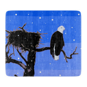 Bald Eagle im Winter - Original Wildlife Art Schneidebrett