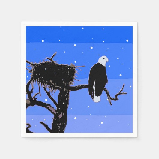 Bald Eagle im Winter - Original Wildlife Art Serviette (Vorderseite)