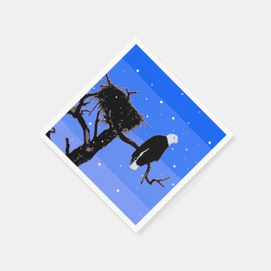 Bald Eagle im Winter - Original Wildlife Art Serviette (Ecke)