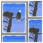 Bald Eagle im Winter - Original Wildlife Art Stoff (Nahaufnahme)