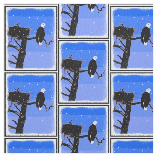 Bald Eagle im Winter - Original Wildlife Art Stoff (Muster)