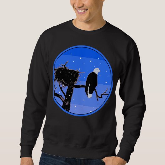 Bald Eagle im Winter - Original Wildlife Art Sweatshirt (Vorderseite)