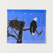 Bald Eagle im Winter - Original Wildlife Art Wandteppich (Vorderseite (Horizontal))