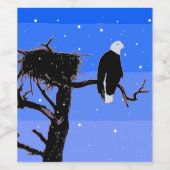 Bald Eagle im Winter - Original Wildlife Art Weinetikett (Einzelnes Label)
