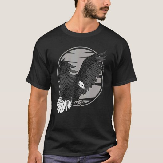 Bald Eagle Imprint Nordamerikanischer Patriotische T-Shirt (Vorderseite)