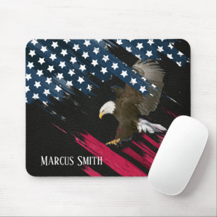 Bald Eagle in der amerikanischen Flagge Abstrakt a Mousepad
